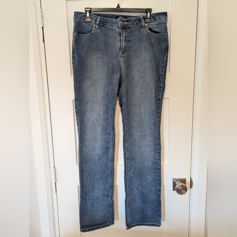Buffalo David Bitton Mid Rise Straight Leg Stretch Jeans 12×32